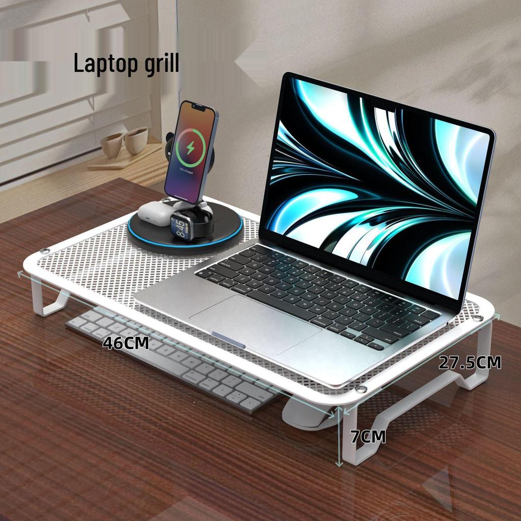 Laptop & Monitor Stand: Durable, Heat-Dissipating, Height-Adjustable, Home Desktop Support.