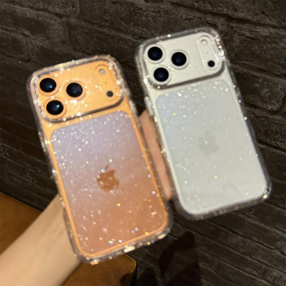 Transparent Glitter Phone Case For iPhone 18 17 16 15 14 13 12 Pro Max 16 15 14 Plus 17E Air SIlicone Shockproof Soft TPU Cover