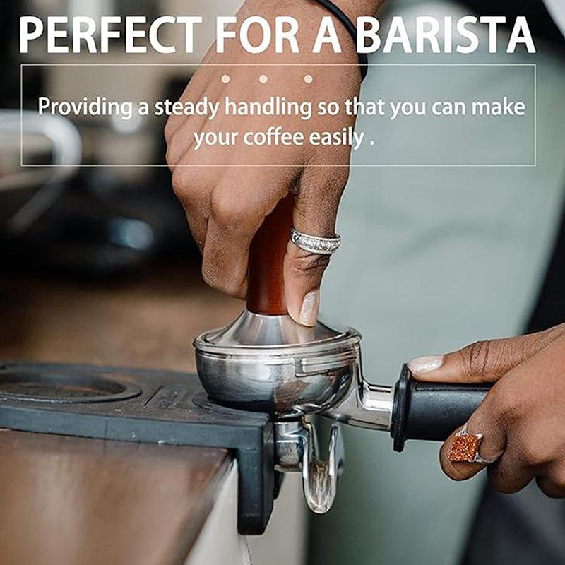 Coffee Powder Press 51/53/58mm Wooden Handle With Stainless Steel Base For Concentrated Espresso Durable Kitchen