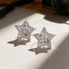 1 Pair of Sparkling Star Earrings - Sparkling Synthetic Zircon Inlay, Suitable for Daily Wear and Holiday Gift Giving