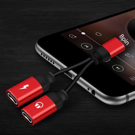 Aluminum Alloy 2-in-1 Cable Headphone Jack Splitter Adapter Fast Charging Port Dual Converter