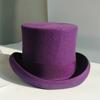 Cappello Alto Viola Cappello da Mago in Lana Cappello Alto Rigido Britannico Cappello a Cilindro uomo sombrero copa Cappello del Presidente chapeau haut de forme