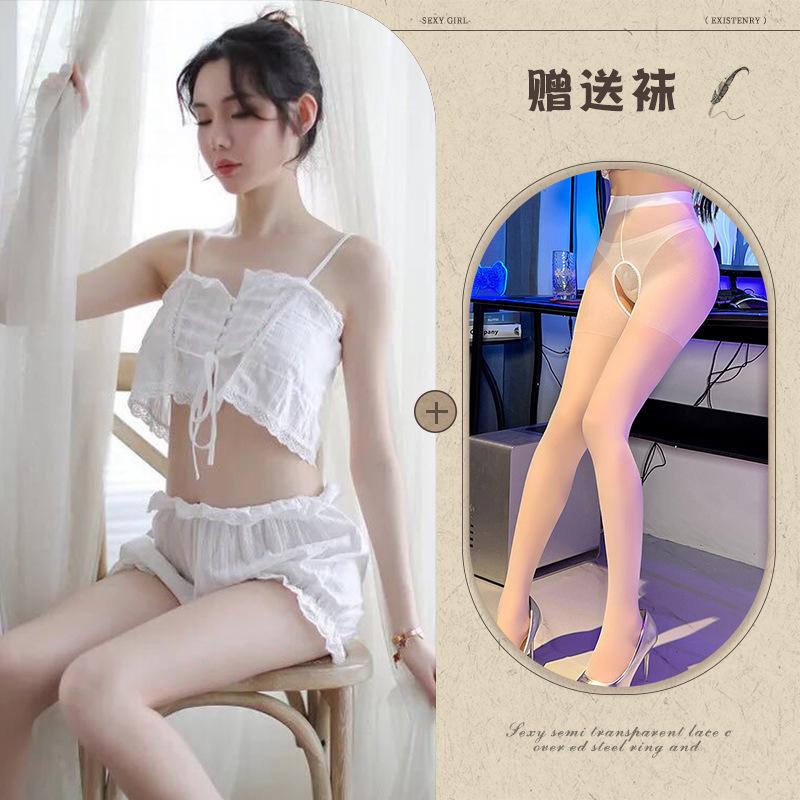 New sexy underwear suspender halter chest wrap split pajamas pajamas court female sexy