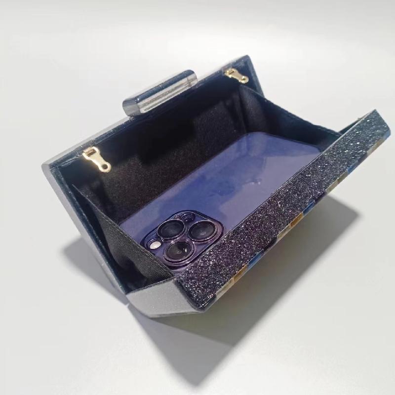 Shoulder Color Stripe Patchwork Evening Bag Vintage Chain Clutch Crossbody Acrylic Women's Handbags Replicas Of Famous Brands