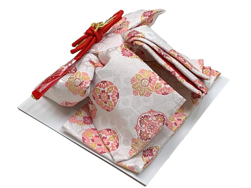 Muromachi Obi Hakoseko Set 7 Years Old Girl Large Size Zori Bag Obijime Hakosako Obi Set 753 Flower FPS021 [Kyoto st. ] Shichi-Go-San "White, Pattern"