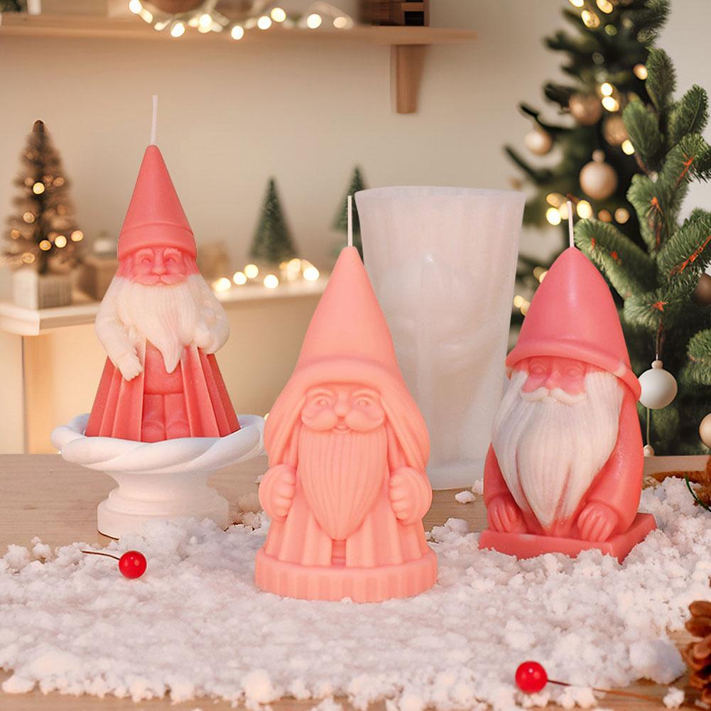 3D Santa Claus Silicone Candle Mold DIY Dwarf Gypsum Resin Soap Production Tool Home Decoration Crafts Aroma Candle Mold