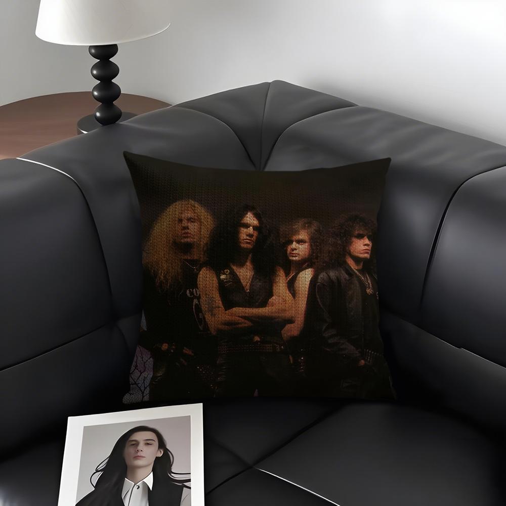 MMorbid AngelL Band Cushion Cover Natural Linen Organic Fabric DoubleSided Printing Sofa Home Decor Gift Pillow Case