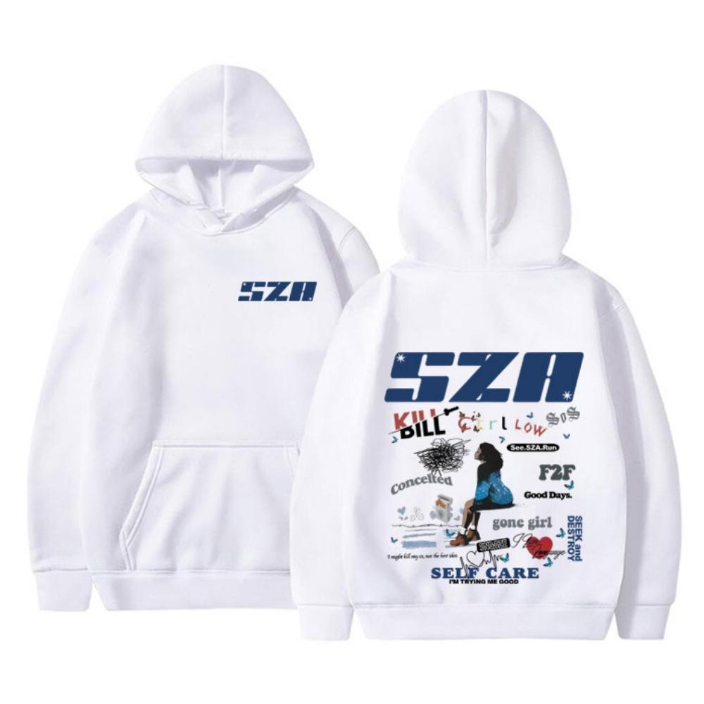 Sza- Pánská grafická mikina s kapucí Ležérní retro streetwear módní a populární hudební mikina pro muže