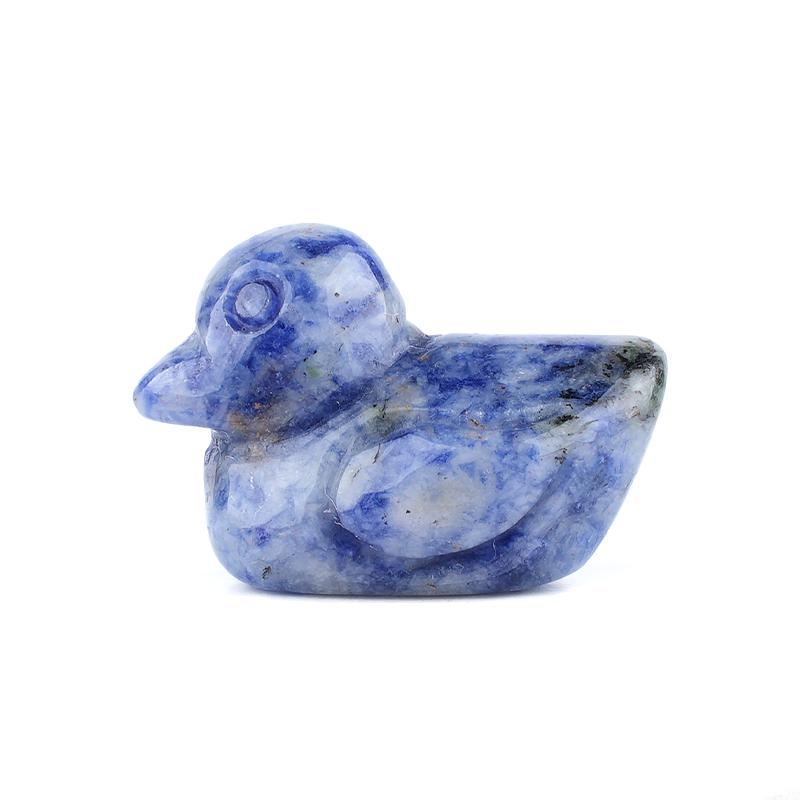 1Pc Natural Stone Hand Carved Mini Duck Figurine 17-20×25-28mm Polished Crystal Little Duck Statue Reiki Healing Mini Desk Terrarium Decor Craft Gift
