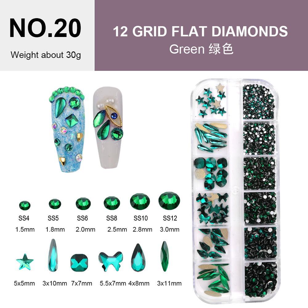 Electroplated Flat-Bottomed Nail Art Jewelry Glass Special-Shaped Rhinestone Set Nail Decoration Diy Jewelry Accessories