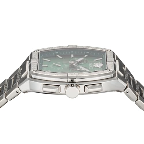 Versace Men's Silver Tonneau Greca Casual Watch VESP00424