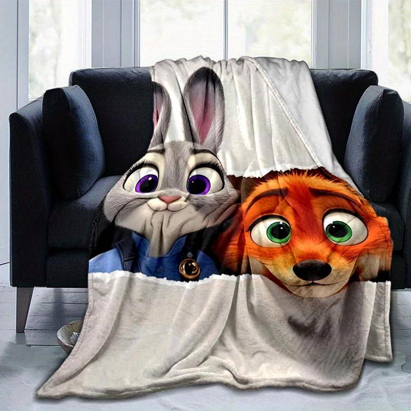 1pc, Zootopia Movie Characters Home Decor Blanket Perfect for Sofa, Couch, Bed, Travel, Camping, Car, Beach, Office Nap Soft Throw Gift