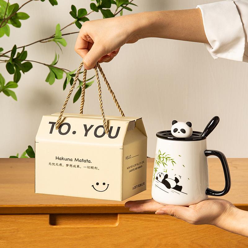 Souvenir Gift Gift Box Creative Practical Cup New Cute Panda Ceramic Mug Couple Water Cup Home