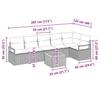 7 Piece Garden Sofa Set with Cushions Black Poly Rattan