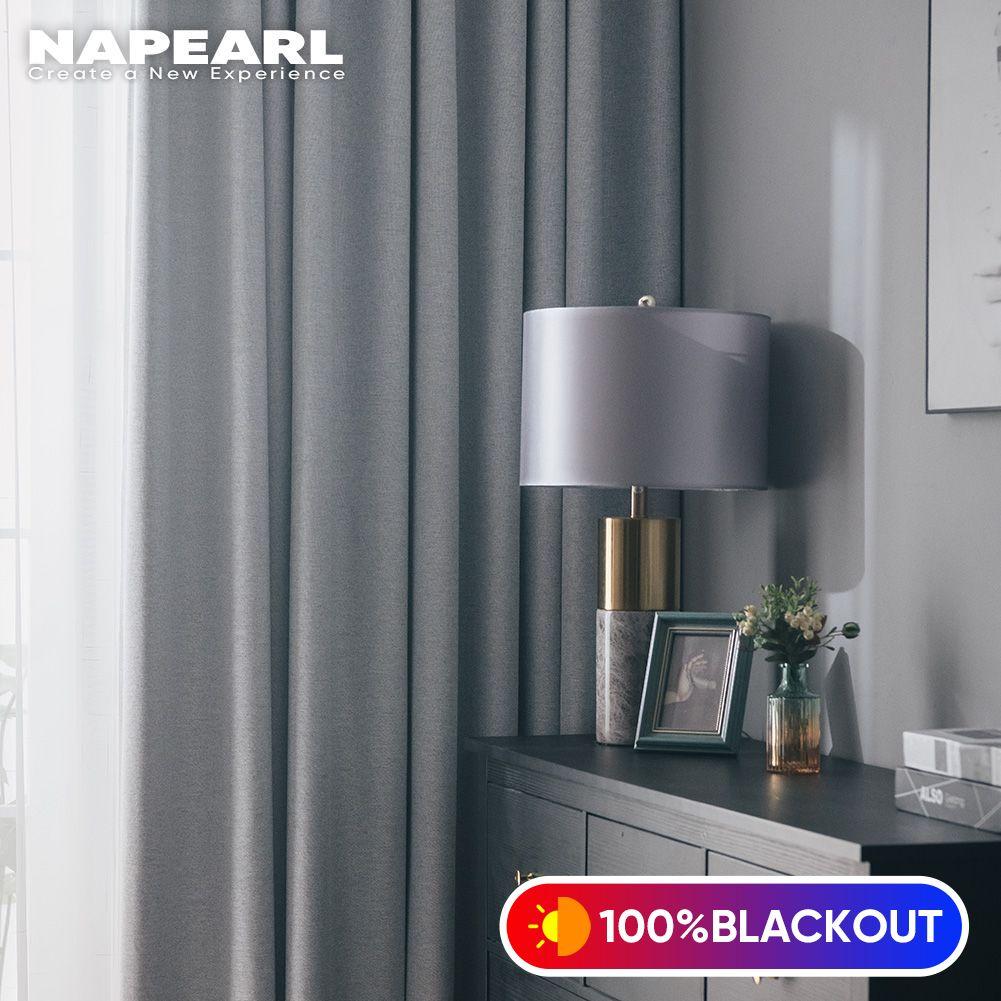 1ks NAPEARL 100% zatemnění Jednobarevné povlečení Ložnice Závěsy na okna Moderní prstenový typ Závěsy Závěsy do obývacího pokoje pro domácí dekoraci