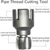 Internal External Pipe Thread Cutting Tool,Electric Drill Compatible PVC Pipe Threader,Plastic Pipes Thread Trimming & Angle Bolt Repair Tools (A)