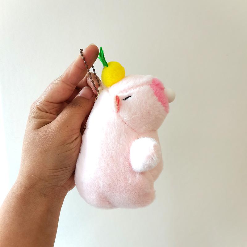 Creative Kapibala Keychain Pendant That Can Spit Bubbles Cute Capybara Schoolbag Hanging Ornament Grab Machine Doll