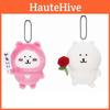 Romantic Rose Bear Plush Keyring With Soft Short Flannel For Gift Giving