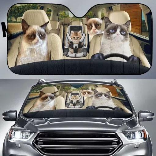 Car Visor Funny Selfie Cat Car Windshield Sun Visor Uv Protection