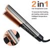 2-in-1 Haarglätter Lockenstab Ionisator mit LCD-Breitpanel Professioneller Keramik-Haarglätter mit einstellbarer Temperatur