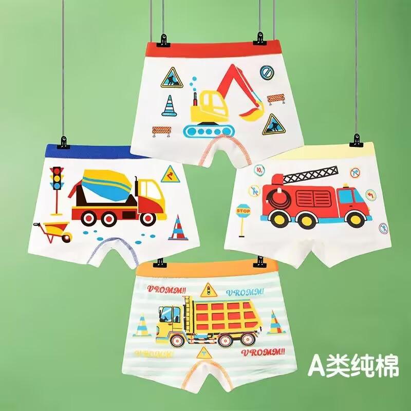 4er-Pack Jungen Unterwäsche Baumwolle Boxershorts Gesund Teenager Jungen Unterhosen Kinder Boxershorts für 2-15 Jahre