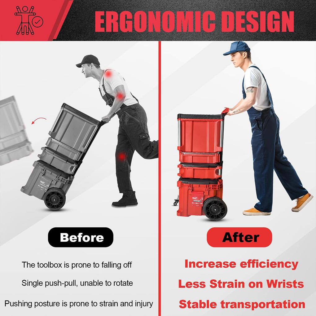 ABCA-Steel Construction Front Wheels,Caster Wheel Kit Fit For Milwaukee Rolling Tool Box For Packout Toolbox 200 Lbs Capacit New