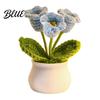 Mini Yarn Potted Plants Handmade Crochet Flower Decoration, Knit Artificial Sunflower Desktop Decor Decor, Gift for Women, Mom, Teacher, Friend,