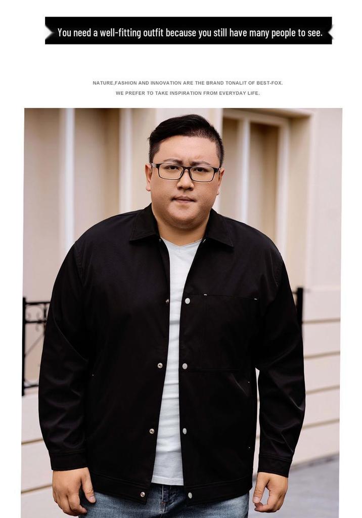 2025 Spring/Autumn Thin Plus Size Men's Business Casual Administrative Jacket