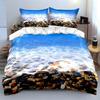 Ocean Shore Pebble Print Set Bedding Duvet Cover Set Duvet Cover Pillowcases (1 * Duvet Cover 2 * Pillowcases, without duvet insert)