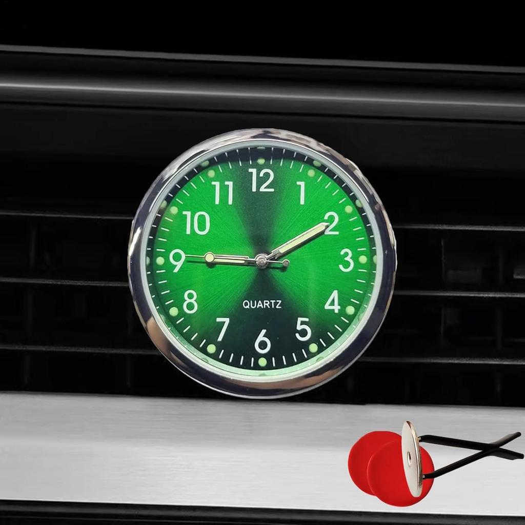Car Clocks for Dash Quartz Luminous Vintage Watch with Clip and Sticker Pocket Clock for Car Dashboard Motorcycle Vehicle