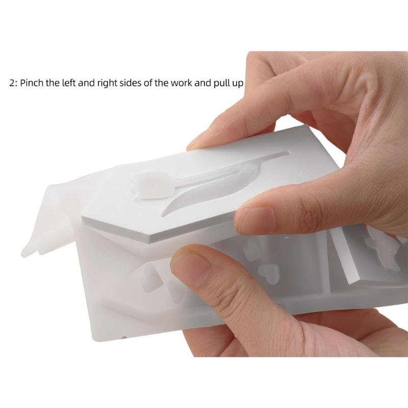 3D Silicone House Candle Holder Mold Handmade Crafting Moulds Hollow House Moulds for Resin Crafts and Home Decoration