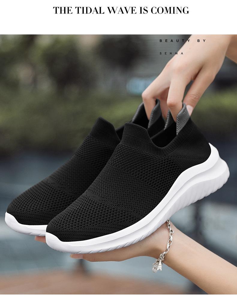 Breeze Knit Slip-on Running Shoes for Men & Women: Lightweight, Breathable Casual Sports Footwear