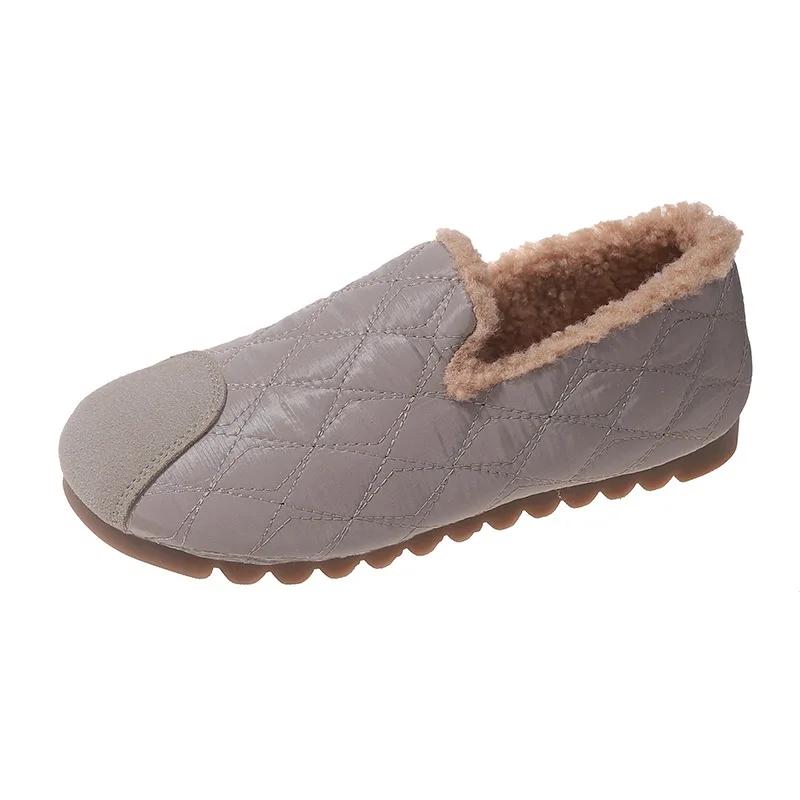 2024 New Autumn and Winter Soft Soled Women's Shoes Korean Version Round Head Fashion Warm Flat Casual Cotton Single Shoes