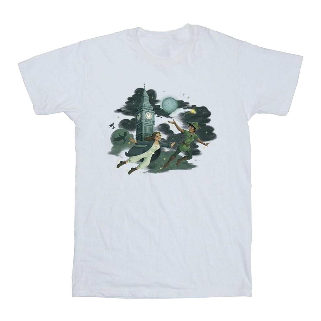 Peter Pan And Wendy Mens Big Ben Clouds Cotton T-Shirt