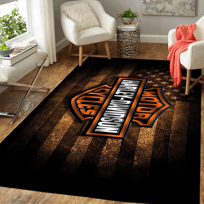 1Pc Harleydavidson Motorcycle Emblem Rug, Office