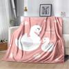HD Cartoon Cute Swan Cygnus Soft Plush Blanket,Flannel Blanket Throw Blanket for Living Room Bedroom Bed Sofa Kids Cover Gitt 3D