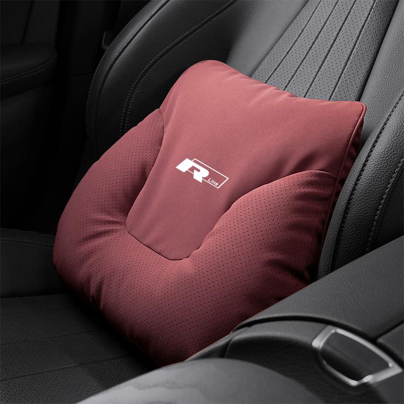 Car Seat Soft Headrest Suede Neck Pillow Waist Cushioning For VW GTI Polo Golf Passat MK678 Tiguan Arteon CC Taigo T-ROC Hub Cap