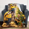 1Pc Winter Snowman Adventure Blanket Soft Throw Blanket For Home Bedroom Bed Sofa Travel Office Solid Christmas Blanket