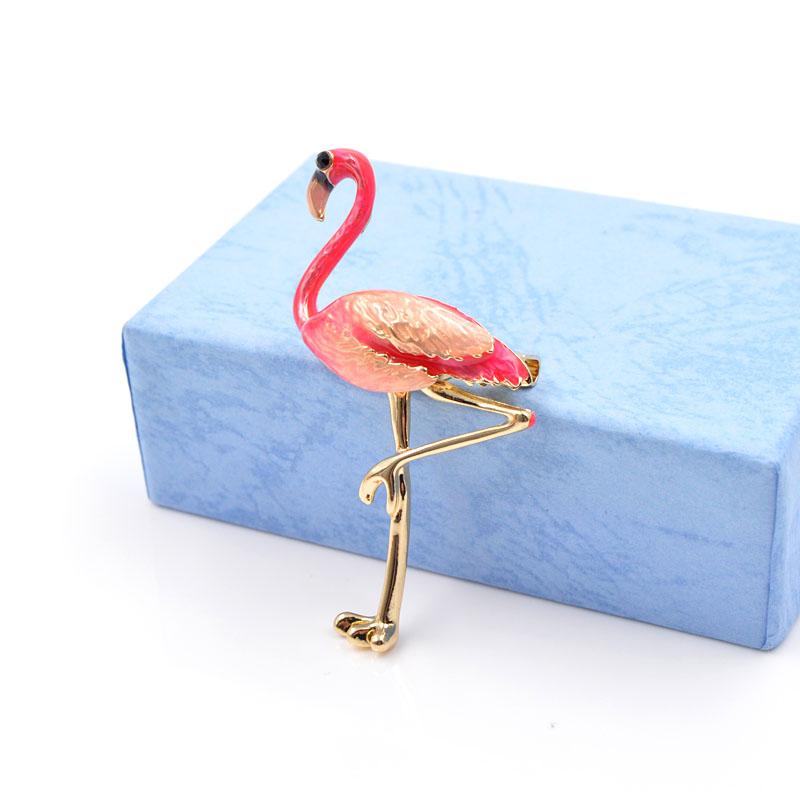 Spilla Brooch alla Moda Fenicottero Lega Unica Stile Esotico come Regalo di Natale
