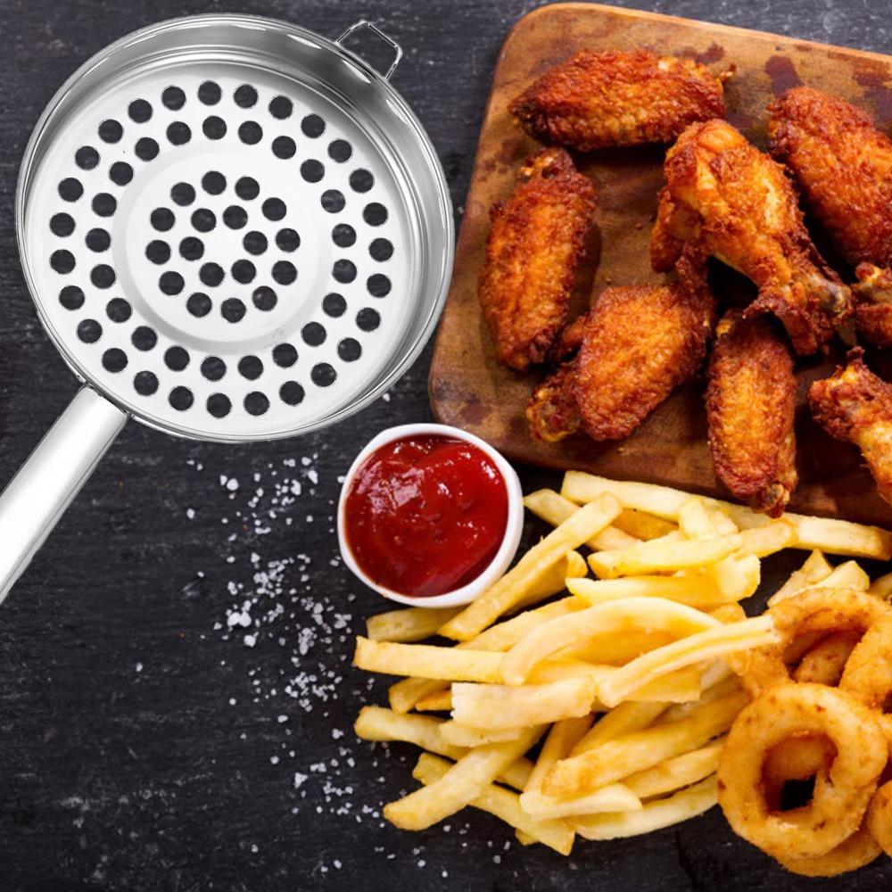 Stainless Steel Filter Spoon Large Hole Food Strainer Multi Purpose Strainer Sieve Design Ladle Food Strainer Sieve Home