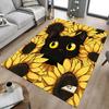 1PC Black Cat Sunflowers Anti-slip Carpet, Suitable for Office, Bedroomand Playrooms. It Can Also Be Used As a Sofa Footrest cover-W93