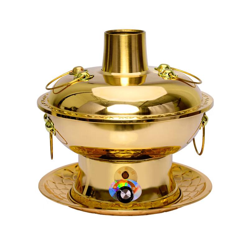 

Tie Mu Cheng Thickened Dual-Use Copper Hotpot, 34cm Mandarin Duck