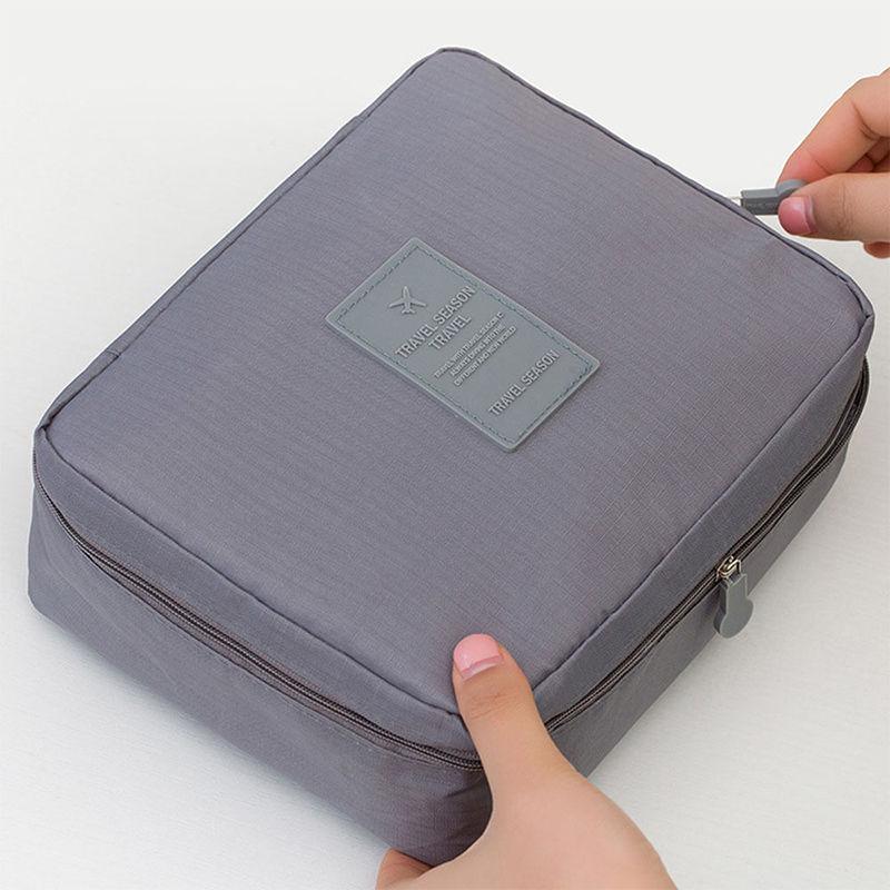 

Storage Bag Makeup Toiletry Case Hanging Wash Pouch Cosmetic Organizer Travel Grey