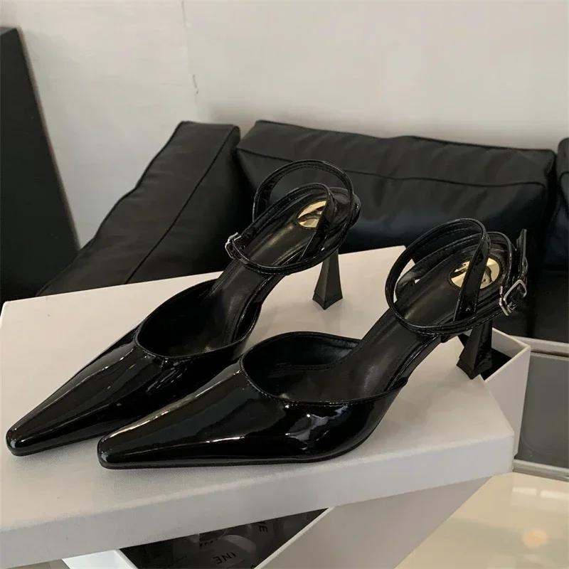 Eilyken Street Style Damen Pumps Sexy Frühling Knöchelschnalle Riemen Spitze Zehen Dünne Hohe Absätze Hochzeit Abschlussball Slingbacks Pantoletten