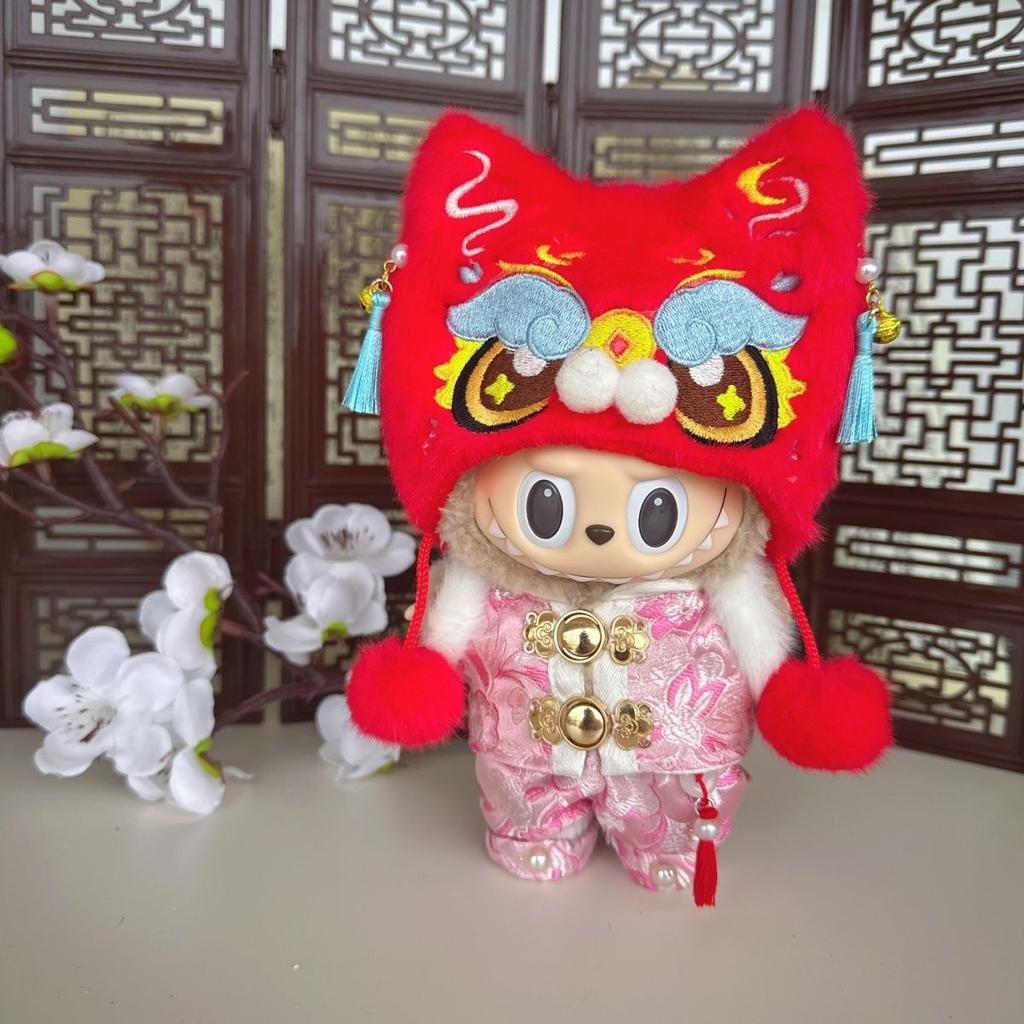 New Year Outfit For Labubu 17cm Doll Clothes Chinese Spring Festival Antique Clothes For Labubu Doll  Accessories