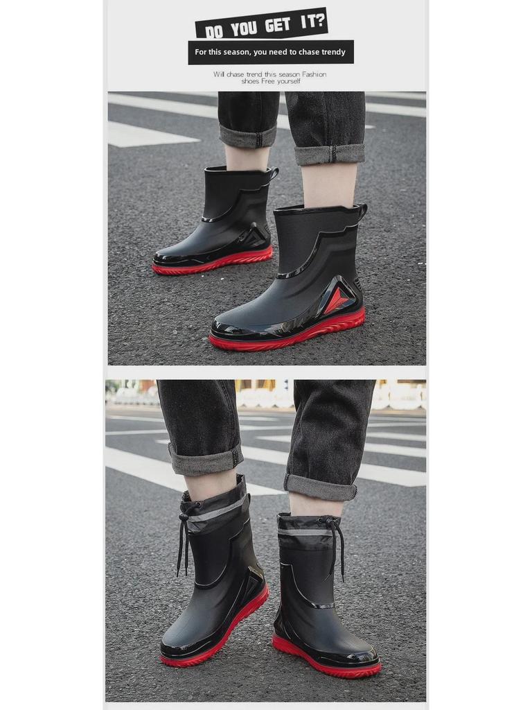 Men's Waterproof Motorcycle Rain Boots – Stylish, Versatile, and Non-Slip for Outdoor Camping