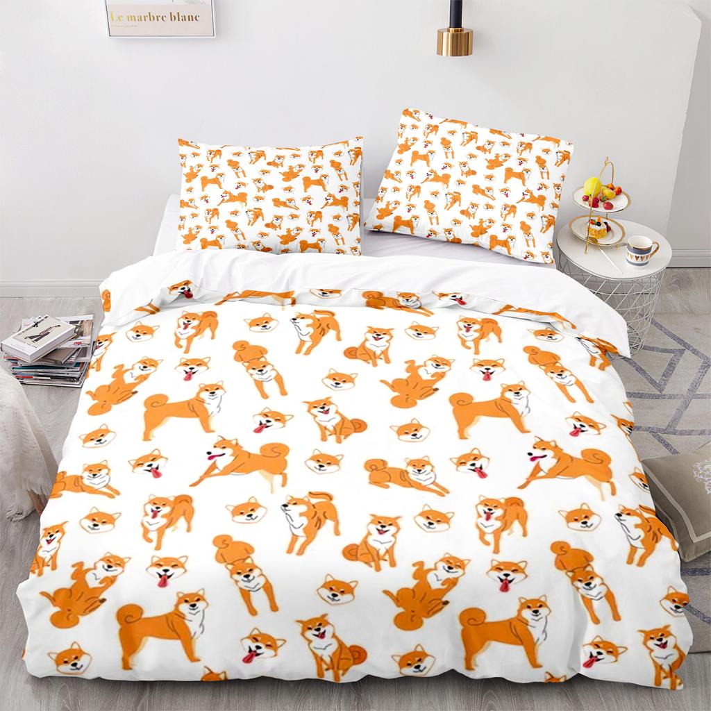 Cartoon Dog Animals Duvet Cover King Queen Size Lovely Pet Puppy Bedding Set For Kids Boys Girls Wildlife Polyester Quilt Cover