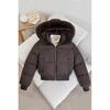 Womens Short Puffer Coat With Faux Fur Collar Warm Thickened Cotton Jacket Korean Style Slim Fit Winter Outerwear