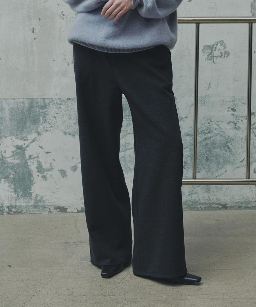 From Wear Winter Wool Elastic Pants_Navy Black