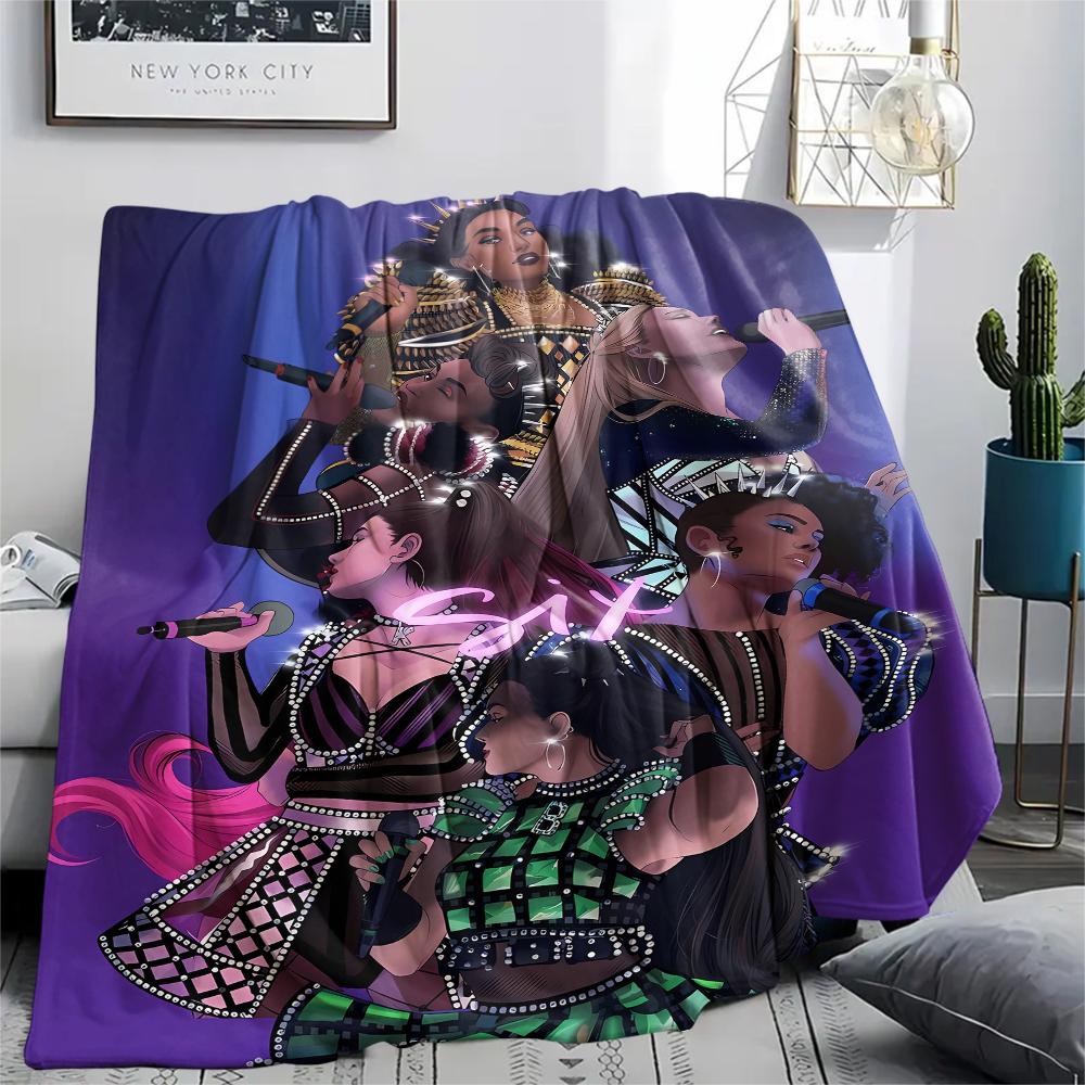 1PC SIX Print Flannel Blanket, High quality All Seasons, Home Decor, Warmth and Comfort, Perfect for Christmas Gifts